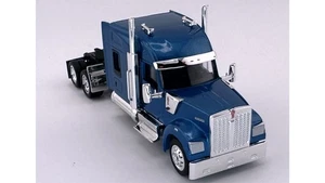 HO Logistics Kenworth W990 Standup Sleeper Tractor, #990065 HO 1/87 Scale Blue - Picture 1 of 3