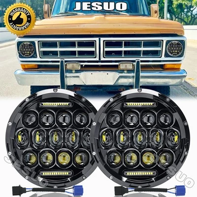 For Ford F1 1948-1952 white 7" inch Round LED Headlights Sealed High/LOW Beam Foto 1 de 4
