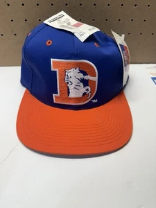 Vintage NEW Denver Broncos Snapback Hat NWT Splash Orange Blue - Picture 1 of 6