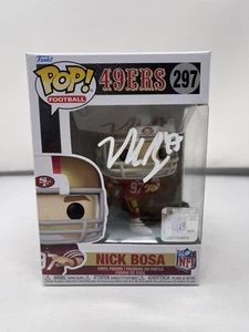 Funko Pop #297 Beckett firmado por Nick Bosa 49ERS NFL certificado de autenticidad con estuche L2 - Imagen 1 de 7