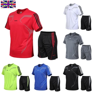 Men's T-Shirt Shorts Two Piece Summer Cool Fashionable Tracksuit Set Tops Shorts - Picture 1 of 13