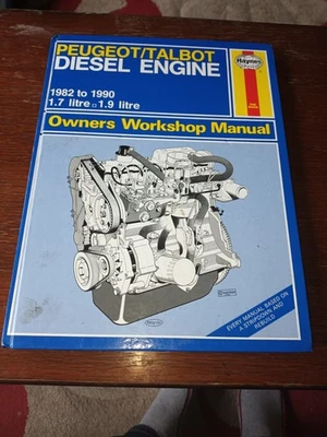 Haynes Peugeot Talbot Diesel Engine 1982 to 1990 1.7 1.9 Owners Workshop Manual - Image 1 of 3