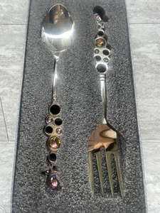 Artimino Servierbesteck Set Kreise Regenbogen Schmuck Edelstahl Vintage 90er - Bild 1 von 19
