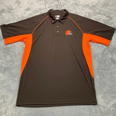 Cleveland Browns NFL Team Apparel Polo Shirt Men's XL Brown Orange Football - Image 1 of 4