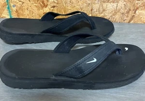 Nike Comfort Footbed Black Thong Flip Flops Sandals Size 8 - Picture 1 of 5