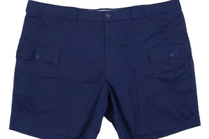 $72 SPORTIF VINTAGE LIGHTWEIGHT CARGO SHORTS MENS 46 X 8" FISHING 7 POCKET NAVY - Picture 1 of 7