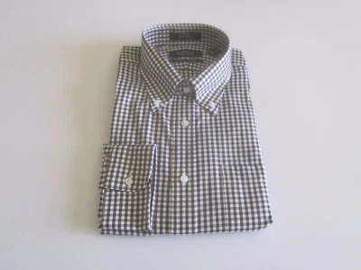 Nordstrom Non-Iron Traditional Fit Plaid Men's Dress Shirt Brown 16|33 $49.50 - Image 1 of 4