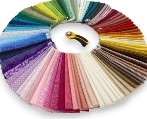 Patchwork Cotton Fabric Mixed Tonal Colour Palette Small Ditsy Blender Quilting - Picture 1 of 105