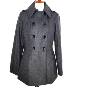 Michael Kors Jacke S Wolle anthrazit grau Peacoat Military Tailored Herbst kuschelig - Bild 1 von 11