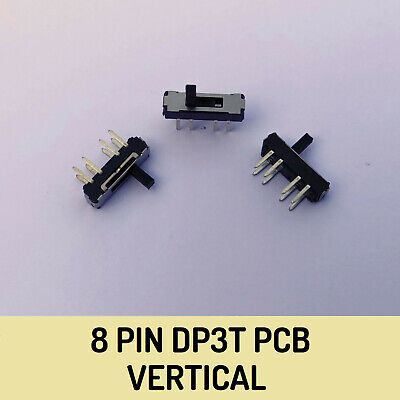 8 PIN PCB DP3T Vertical Micro Slide Switch - X3 • 2.89£