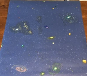 1970's Space Galaxy Vintage Wallpaper Roll 6ft+ 20” Wide sci fi Star Wars - Picture 1 of 2