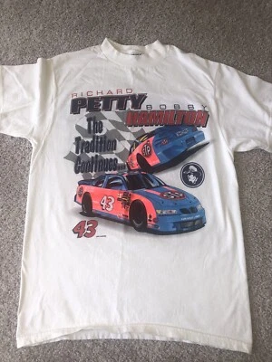 Richard Petty Bobby Hamilton 43 NASCAR T-Shirt M Men's STP Tradition Tultex - Image 1 of 2