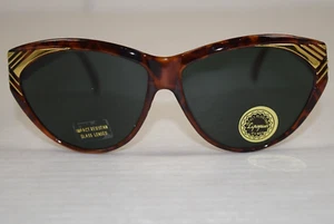 Vintage Sunglasses Lipopsun 80s Oversize Mod Embellished Tortoise Cat Eye Frames - Picture 1 of 12