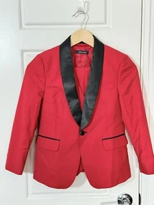 Boys Suits 3 Piece Set of Jacket Pants for Kids Size 8 Red Tuxedo - Picture 1 of 4