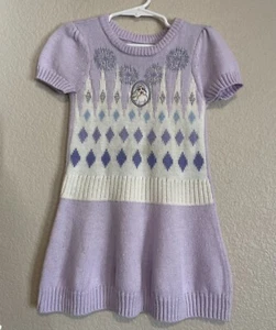 Mädchen Disney Elsa Kleid FROZEN II Flügelärmel Pullover Gr. 4-5 Lavendel & Glitzer - Bild 1 von 13