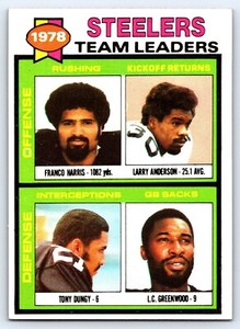 1979 Topps Steelers Team Leaders #19 Franco Harris (Tony Dungy Rookie Card)