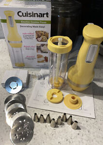 Cuisinart Electric Cookie Press CCP-10Y Yellow with 8 Decorating Tips & 12 Discs