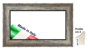 Cornice argento e nero in legno per foto,stampe,poster Spessore cm 2 - Foto 1 di 8
