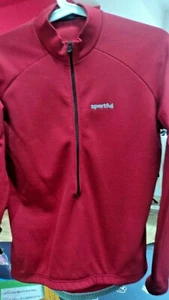 HERREN WINTER FAHRRADTRIKOT MIT INNENSEITE SWEATSHIRT KURZER REISSVERSCHLUSS ROT GR.S - Bild 1 von 2