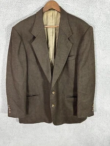 Oscar de La Renta mens blazer 46R brown Wool sports coat double button career - Picture 1 of 9