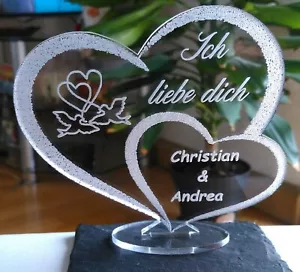 HERZ ICH LIEBE DICH LIEBESERKLÄRUNG dem gewünschten Namen eingraviert LIEBE. - Bild 1 von 10