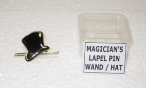 Magician's Lapel Pin "Magic Wand & Hat - Show Them You're A Pro Good Advertising - Picture 1 of 5