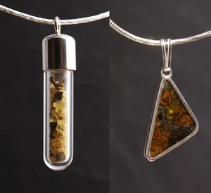 Pallasit Meteoriten Anhänger Unikate Jepara Silber 925 Meteorit Steinschatz - Bild 1 von 6