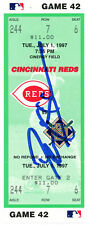 Deion Sanders Signed Cincinnati Reds 7/1/1997 vs Brewers Ticket BAS 37214