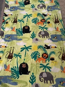 IKEA Djungelskog Full Queen Size DUVET Cover Jungle Monkey Elephant - Picture 1 of 5