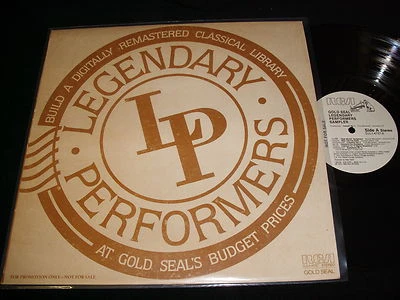 LEGENDARY PERFORMERS<>GOLD SEAL SAMPLER<>RARE Lp VINYL~USA Pressing~RCADJL1-4737 - Image 1 of 2