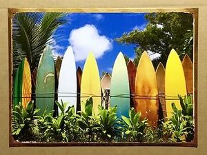 Tablas de surf - letrero de pared de metal de lata - Imagen 1 de 1