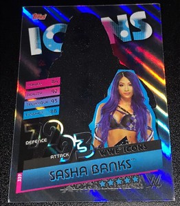2020 Sasha Banks Topps WWE Slam Attax Reloaded Foil Holo Icons Card #339