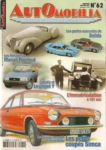 AUTOMOBILIA 62 MARCEL POURTOUT SIMCA 1000 1200S COUPE CITROEN PROJET Y VEDETTE - Foto 1 di 2