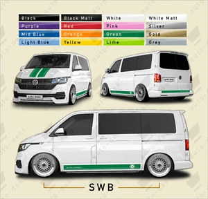 Fits VW T5 T6 Transporter SWB - Full Van COMPASS Stripe Kit Front/Side/Rear - Picture 1 of 18