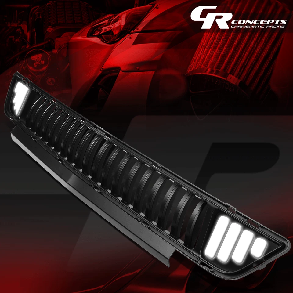 VERTICAL FENCE 风格 LED DRL 球杆前置降低格栅适用于 2015 - 2017 福特 MUSTANG — 第 1/4 张图片