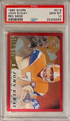1995 Score #219 John Elway Red Siege PSA 10 POP 2 Rare - Image 1 of 2