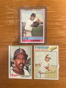 Lyman Bostock Twins Lot (3) mit 1976 Topps Rookie #263 All of His Cards NMINT A - Bild 1 von 1