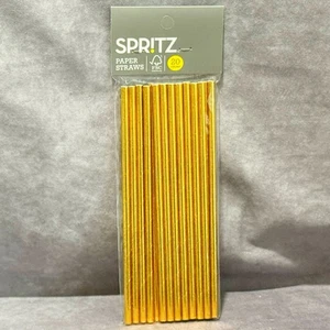Spritz Gold Papier Strohhalme 20 Stück Party Feier Dekoration Zubehör - Bild 1 von 3