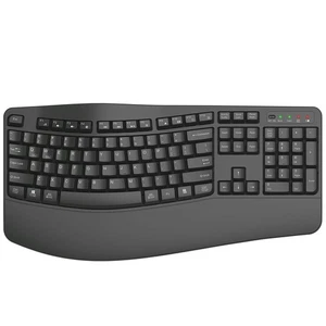 Ergonomic Wireless Keyboard with Wrist Rest, Wave Keys, Comfortable Natural T... - Picture 1 of 8