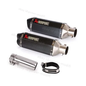 Exhaust Tips Mid Pipe 51mm Black Muffler Slip On For Yamaha YZF-R6 R6 2006-2025 - Picture 1 of 14