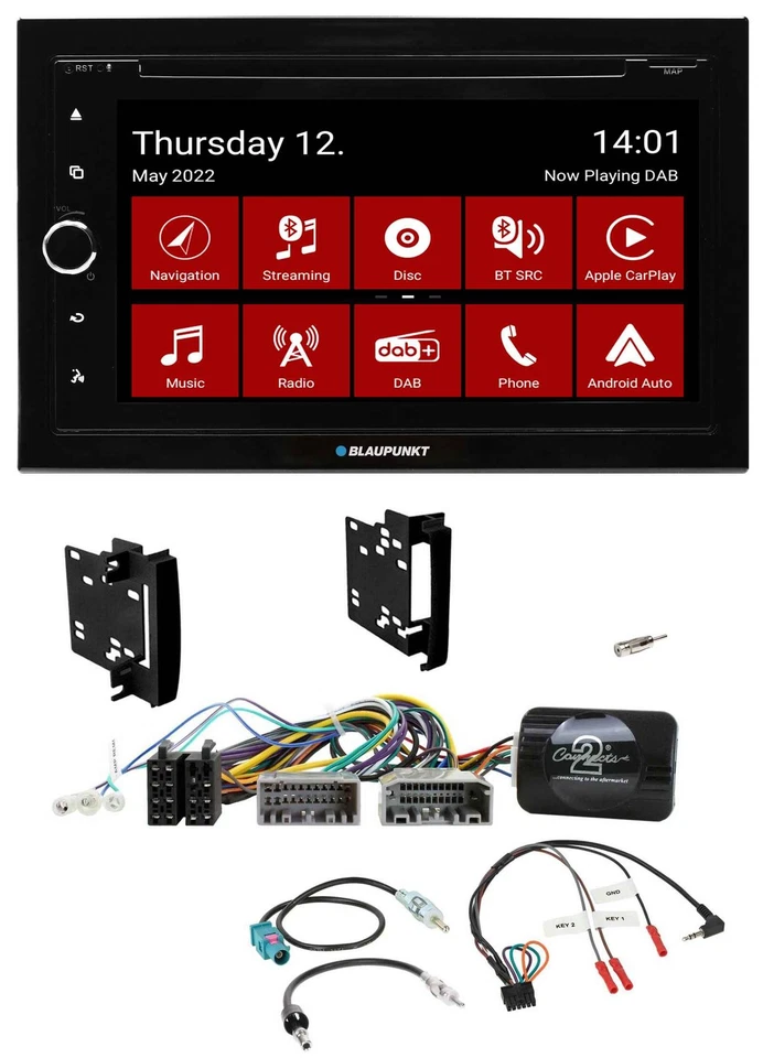 Blaupunkt Lenkrad DVD Bluetooth DAB 2DIN USB Autoradio für Chrysler Dodge Jeep - Bild 1 von 4