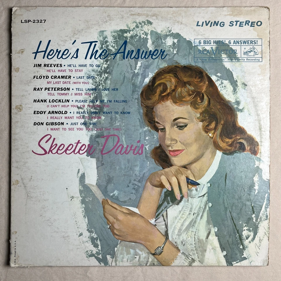 SKEETER DAVIS Here's The Answer 1961 Vinyl LP RCA LSP-2327 - G+ - Image 1 of 4