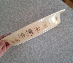 Pyrex Dandelion Duet Divided Oval Casserole Dish 1.5 Quart Vintage NO LID 1958 - Picture 1 of 6