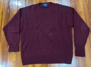 Suéter Pendleton Shetland de Lana Crew Granate/Púrpura Para Hombre Talla Grande - Imagen 1 de 7