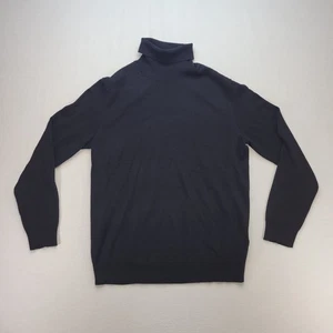Club Room Turtleneck Sweater Mens Medium Black Merino Wool Long Sleeve - Picture 1 of 9
