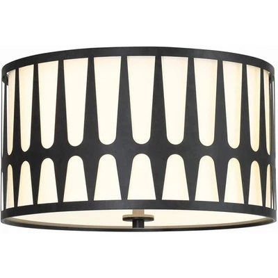Crystorama ROY-800-BK Royston 3 Light 18 inch Black Flush Ceiling Light - Image 1 of 4