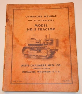 Allis Chalmers HD 5 Raupenschlepper OEM komplette Teileliste & Servicehandbücher - Bild 1 von 6