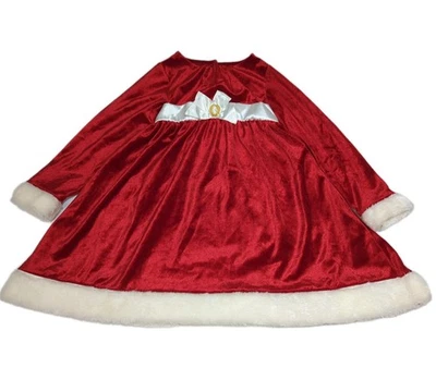 Little Girl's 5T Christmas Dress Holiday Editions Red Velvet W/ White Faux Fur  - Image 1 of 4