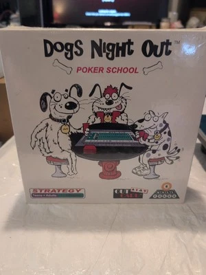 Dogs Night Out Poker School 2 Board Games Out Card 5 Ball Poker Learn Play Wins - Image 1 of 4