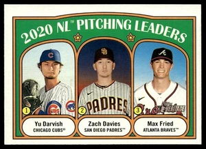 2021 Topps Heritage 2020 NL Pitching Leaders (Yu Darvish/Zach Davies/Max Fried) - Picture 1 of 2